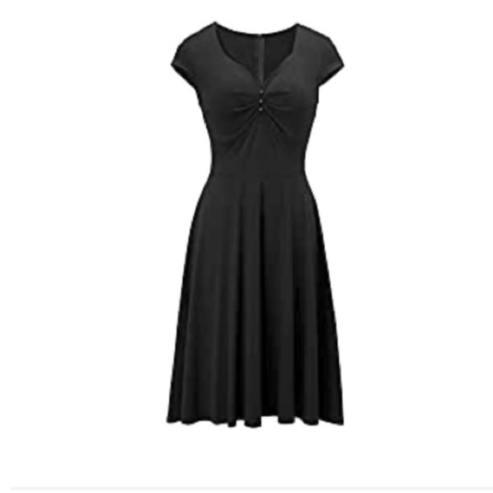 Modcloth Black Cap Sleeve Dress